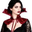 L'VOW Women Black Victorian Collar Standing Vampire Collar Detachable Dracula Collar Witch Gothic Accessories