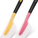 2 Pieces Omelette Spatula Kitchen Turner Silicone Flip and Fold Omelette Turner for Kitchen Omelet Pancake Crepes(Red and Yellow)