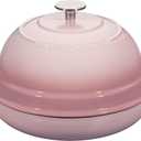 Enameled Cast Iron Dutch Oven Pot with Lid, Round Bread Oven for Homemade Sourdough Bread Baking, 6 Quart, Pink