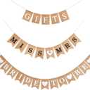 Blulu 3 Pieces Bridal Shower Decor Set Rustic Burlap Bunting Banner Gifts for Bachelorette Party Decoration(Black)