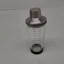 Rabbit 18 oz Glass Cocktail Shaker with Printed Measurements, Multi-Use Stainless Steel Topper with 1.5 oz Jigger Cap and Strainer, 3.94 x 3.54 x 9.06 IN
