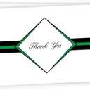 Diamond Thank You Cards - 48 Cards & Envelopes (Green)