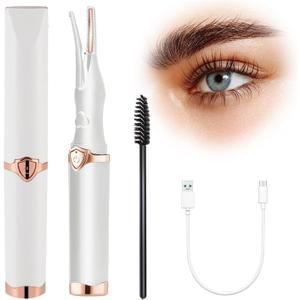 Heated Eyelash Curler, Portable Eyelash Curler Eyelash, Mini Electric Eyelash Curler Rechargeable, Quick Curling Long-Lasting, Makeup Tools Gift for Women Girls (White)
