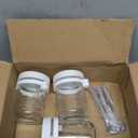 LANDNEOO 4 Pack Overnight Oats Containers with Lids and Spoons, 16 oz Glass Mason Jars with Airtight Lids, Overnight Oats Jars for Milk, Cereal, Fruit-White