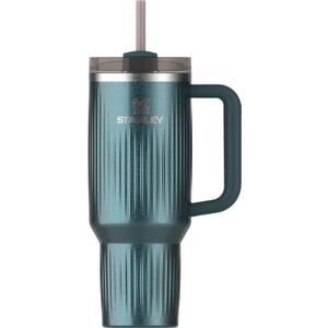 STANLEY Quencher H2.0 Tumbler with Handle and Straw 40 oz | Flowstate 3-Position Lid | Cup Holder Compatible for Travel | Insulated Stainless Steel Cup | BPA-Free | Fluted Marina Shine