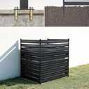 38" W x 42" H (3 Panels) Air Conditioner Fence Screen - Outdoor Enclosure for Pool Equipment Trash Can Privacy Fencing Panels No Dig Privacy Screen Fencing Applicable to Backyards and PatiosBlack