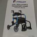 Foldable Rollator Walker with Seat for Seniors,Lightweight 2-in-1 Rolling Walkers and Wheelchair Combo with Adjustable Handle Height,Transport Chair with Brakes 300 lbs Weight Capacity