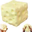 Giant Cheese Squishy Big Slow Rising Sensory Fidget Toy, Jumbo Squeeze Cheese Cube for Stress Relief, Soft Hand Squeeze Toys, Portable Calming Gift for Adults Office Desk