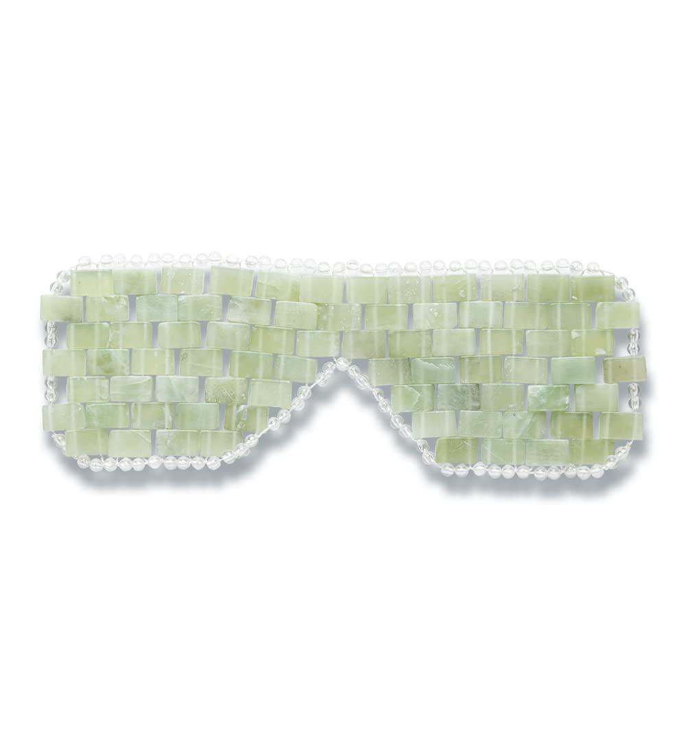 Alana Mitchell Jade Eye Mask  Weighted Eye Mask to Eliminate Wrinkles, Puffiness, & Irritation  Headache and Migraine Relief Mask - 100% Real Jade Stone Beads for Hot & Cold Anti Aging Therapy