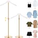 Novabright 2 Pack Shirt Display Stand 20-35 Inch Height Adjustable Mannequin Torso Clothing Display Stand T Shirt Garment Rack for Vendors Shop Retail Jacket Coat Hanger (Classic,Gold,White)