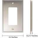 Henne Bery Soft Modern Decorative Wall Plate Switch Plate Outlet Cover (Single Decorator 3PK, Satin Nickel)