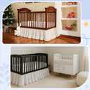 Hahafelt White Crib Skirt Dust Ruffle 28" x 52" with 16" Drop100% Washed Cotton Baby Bed Crib Skirt for Boys & Girls' Cribs, Durable & Fade - Resistant Nursery Bedding, Fits Standard Cribs (Boho)