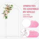Wokceer White Metal Wedding Arch Stand Set of 3 Sizes 8FT, 7.2FT, 6.6FT for Wedding Ceremony, Baby Shower, Birthday Party, Garden Decoration