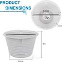 8" Swimming Pool Skimmer Basket Replacement for Pentair 08650-0007 08650-0007Z Sta-Rite U-3 | Durable Inground Pool Skimmer Basket with Stainless Steel Handle, White