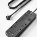 Surge Protector Power Strip 10FT, PLUGTUL Surge Protector with 10 Outlets - Spacious Design for Large Plugs, Flat Plug, 20W USB C Charging for Home, Office, ETL Listed2040J