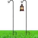 2 Pcs 24 Inch Shepherds Hook for Outdoor Adjustable Bird Feeder Pole Metal Steel Shepard Hooks for Hummingbird Stand Feeder Pole for Garden Plant, Lantern, Hanging Wedding Decor