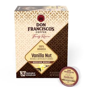 Don Francisco's Vanilla Nut Flavored Coffee Pods, 24 Count, Medium Roast, Compatible with Keurig Brewers (EXP 11/11/27)
