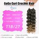 7 Packs GoGo Curl Crochet Hair 10 Inch Short Curly Crochet Hair for Women Beach Curl Water Wave Deep Twist Crochet Braids Synthetic Braiding Hair Extensions (10 Inch, T1B/27)