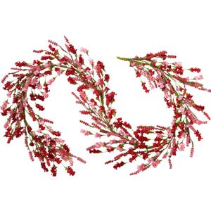 TEMPUS 5.9Ft Artificial Pink Flower Garland Natural Vine Garland for Front Door Mantel Party Decorations Valentines Mother's Day Decorations Wedding Party Home Decor
