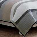 Nautica - Queen Quilt, Cotton Reversible Bedding, Bedding for All Seasons (Tideway Tan/Grey, Queen)