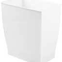 iDesign,Plastic Spa Rectangular Trash, Waste Basket Garbage Can for Bathroom, Bedroom, Home Office, Dorm, College, 2.5 Gallon, White