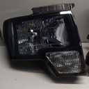 G-PLUS Headlights Compatible With Ford F150 2009-2014 Headlamps Pair Left & Right Smoky Lens Black Housing Clear Reflector, Faros Delanteros