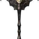 Skeleteen Animated Halloween Candelabra Decoration - Creepy Gothic Haunted Mansion Black Skull Floating Candle Holder Party Decorations Prop- 1 Piece