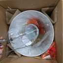 JONATHAN Y 25" Clear Glass and Chrome LED Table Lamp, Modern Coastal Bedside Lamp with White Linen Drum Shade for Living Room, Farmhouse Decor, LED Bulb Included JYL1018A