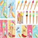 Gueevin 30 Sets Ice Cream Party Favors Ice Cream Cone Pen Novelty Cute Pens with Greeting Card Gift Bags for School End of Term Graduation Summer Beach Party Favors Office Supplies (Classical)