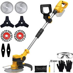 Brushless Cordless Weed Wacker for DeWalt 20V Max Battery (Tool Only), Electric Weed Eater with 4 Blades, Lightweight Battery Powered Brush Cutter for Lawn Care