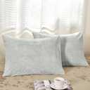 PHF Truly Velvet Pillowcases Standard Size, No Insert, 2 Pack Ultra Soft Breathable Pillow Shams Covers with Envelope Closure, 20" X 26" Luxury Cozy Warm Fuzzy Flannel, Silver Grey