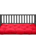 Outdoor Bench Cushion 47inches Waterproof & Fade Resistant Patio Furniture Cushions Tufted Fresh Porch Swing Lounger Loveseat Pads with Straps(Red-47x20in)