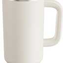 40 oz Tumbler with Handle and Straw: Stainless Steel Insulated Tumbler Keeps Cold for 24 Hours, Leakproof Travel Cup Fits in Cup Holder and BPA-Free, Cream Moon