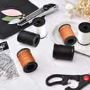 Topus Extra Strong Upholstery Repair Sewing Thread Kit and Heavy Duty Household Hand Needles, Including 7 Styles of Leather Canvas Sewing Needles and 3 Rolls Nylon Thread (70 Yard Per Roll), 3 Colors (Multicolored)