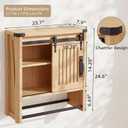 Minifeel Bathroom Wall Cabinet, 23.7" W Medicine Cabinet with Sliding Door, 7.9"D x 23.7"W x 24.6"H