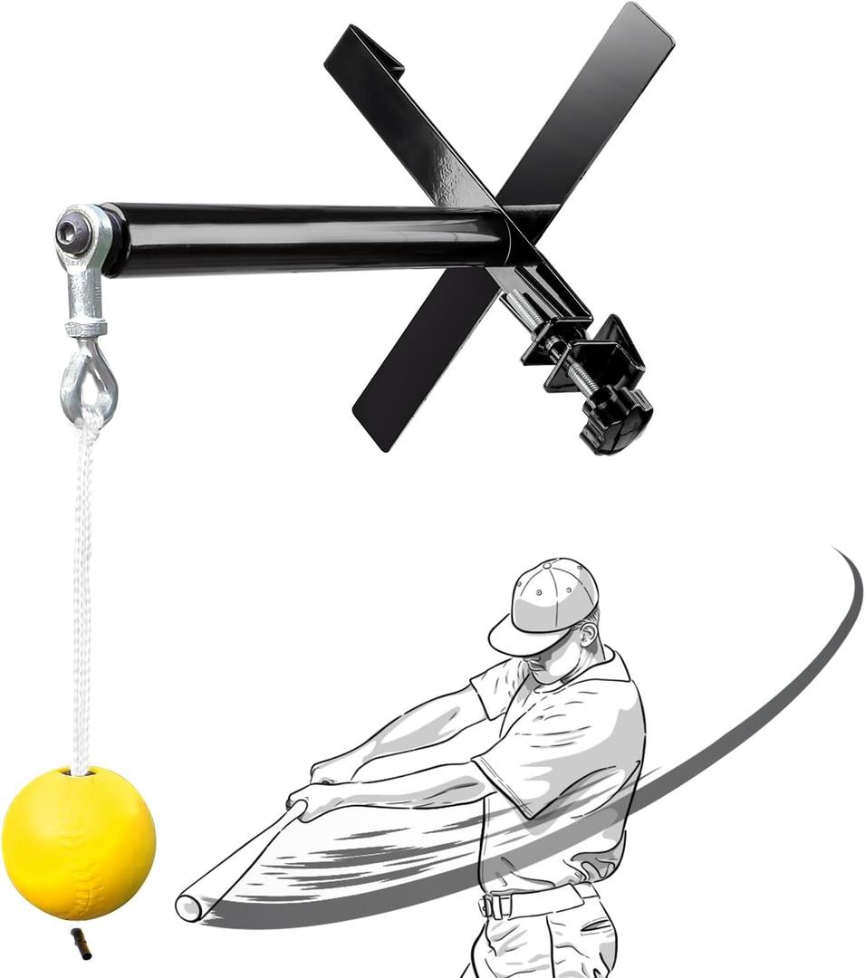 PLAYAPUT Portable Baseball Swing Trainer with The Tethered Ball,Premium Hitting/Batting Trainer System for Baseball and Softball,Easy Setup On Fence Hitting Trainer,Swing Trainer with Auto Reset