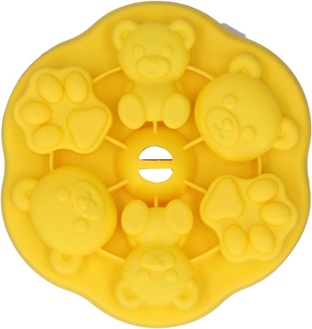 Mini Popsicles Maker, Cute Animal Shapes and Print Non stick Food Grade Chocolate Maker with Lid for Baking Candy Chocolate Cookie Jello Gummy Cake Pudding (Yellow)