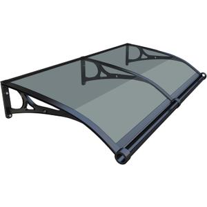 Awning for Door Entrance, Awnings for Doors, Window Awnings Exterior Polycarbonate Cover Outdoor Front Door Patio UV/Rain/Snow Protection, Door Awnings Exterior for Porch/Patio/Deck (40" x 80", Smoke Gray)