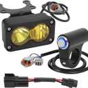 motoparty Dirtbike Headlight Kit Plug and Play for Sur-Ron Segway X260 Talaria Sting R MX4 PC Lens Motorcycle Yellow Light Bar Led Headlamp with Blue Light Switch