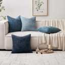 MIULEE Pack of 2 Coastal Blue Throw Pillow Covers 20x20 Inch Summer Modern Boho Accent Decorative Pillow Covers Soft Farmhouse Cushion Covers for Home Decor Couch Bed Sofa Living Room