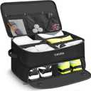 YOREPEK 2 Layer Golf Trunk Organizer, Golf Gifts for Men with Separate Ventilated Compartment for 2 Pair Shoes, Waterproof Car Trunk Locker for Balls, Tees, Clothes, Gloves, Accessories, Golfer Gifts (Large-Black)