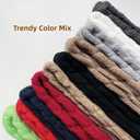 Womens Classic Cable Knit Leg Warmers  2 Pairs in 10 Colors Vintage-Inspired Winter Warmers (Dark Khaki & Light Gray)