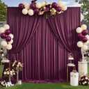 50ft12ft Burgundy Backdrop Curtains for Wedding Parties, 10 Panels Wrinkle Free Polyester Photo Backdrop Drapes Back Drop Cloth for Birthday Photography Background, W5' x H12'