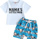 Western Baby Boy Summer Clothes 6M 12M 18M 24M 2Y 3Y Cow Print Short Sleeve T-Shirt Casual Jogger Shorts Toddler Cowboy Outfit
 6-12M