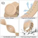 2 x 2 Pack AirTag Bracelet for Kids, Soft Silicone AirTag Wristband for Apple Air Tag, Adjustable Anti Lost Wristband for Toddler Baby, Boys, and Girls, Elders (Milk Tea/Smoke Violet)