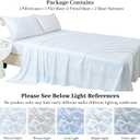 YIYEA 100% Organic Viscose Derived from Bamboo Sheets Full Size Set, Luxury 400TC Jacquard Bed Sheets, Soft Breathable Cooling Sheets,16" Deep Pocket, with 2 Sheet Fasteners (White, Full)