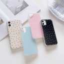 SZXYCZL Compatible with iPhone 12/iPhone 12 Pro Case, Cute Simple Heart Pattern for Women Aesthetic Kawaii Slim Soft PC + TPU Transparent Case-Pink