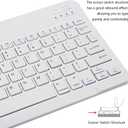 Ultra-Slim Bluetooth Keyboard Portable Mini Wireless Keyboard Rechargeable for Apple iPad iPhone Samsung Tablet Phone Smartphone iPadOS iOS Android (10 inch White)
