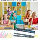 36Pcs Rainbow Boho Name Tags for Classroom,Inspirational Student Name Plates for Classroom Elementary Kindergarten Nameplates,Back to School Waterproof Repeatable Adhesive Student Name Tags10x3 Inch