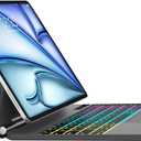 D DINGRICH Keyboard Case for iPad Pro 12.9 inch (3/4/5/6th Gen) & iPad Air 13 Inch (M3/M2) Magic Keyboard, Easy-Set Floating Cantilever Stand, Precision Multi-Touch Trackpad,Black